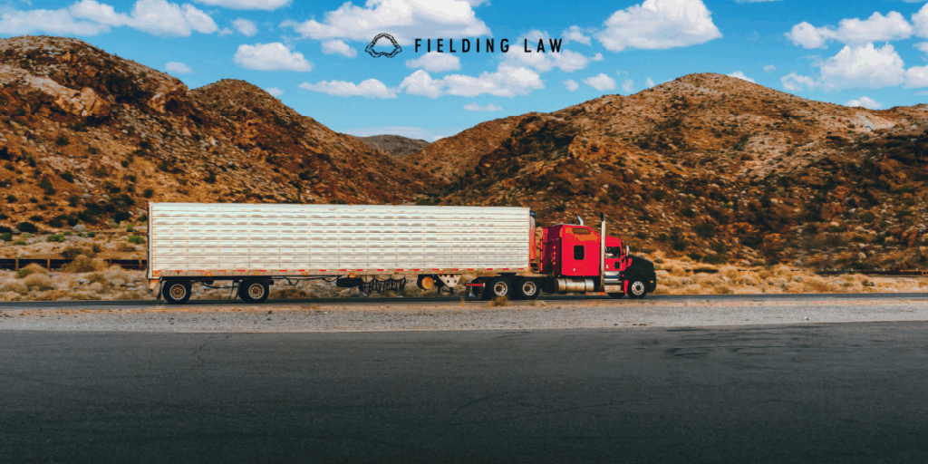 Semi truck in the desert