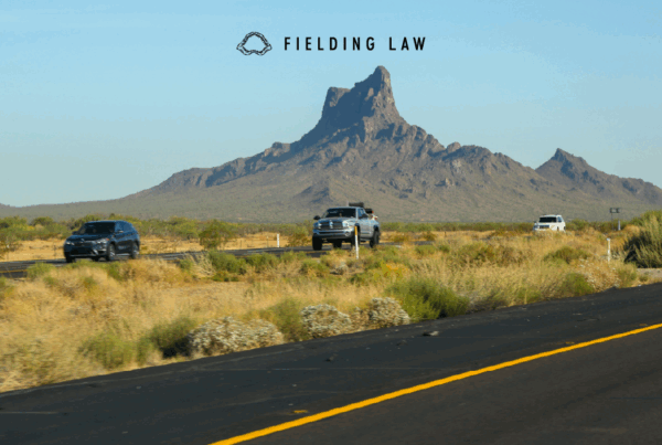 Drivers on an Arizona split highway