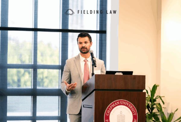 Ryan Cooper speaking at the 2026 Chapman University Competitions Reception