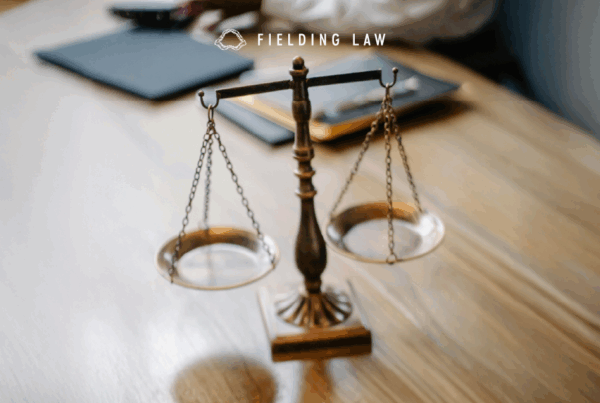 Balance scale on a wooden table