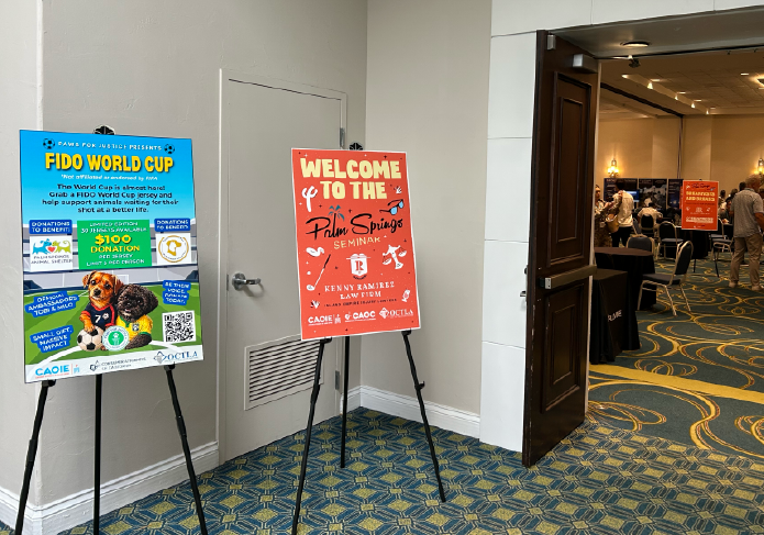 Signage at the entrance of CAOC Seminar
