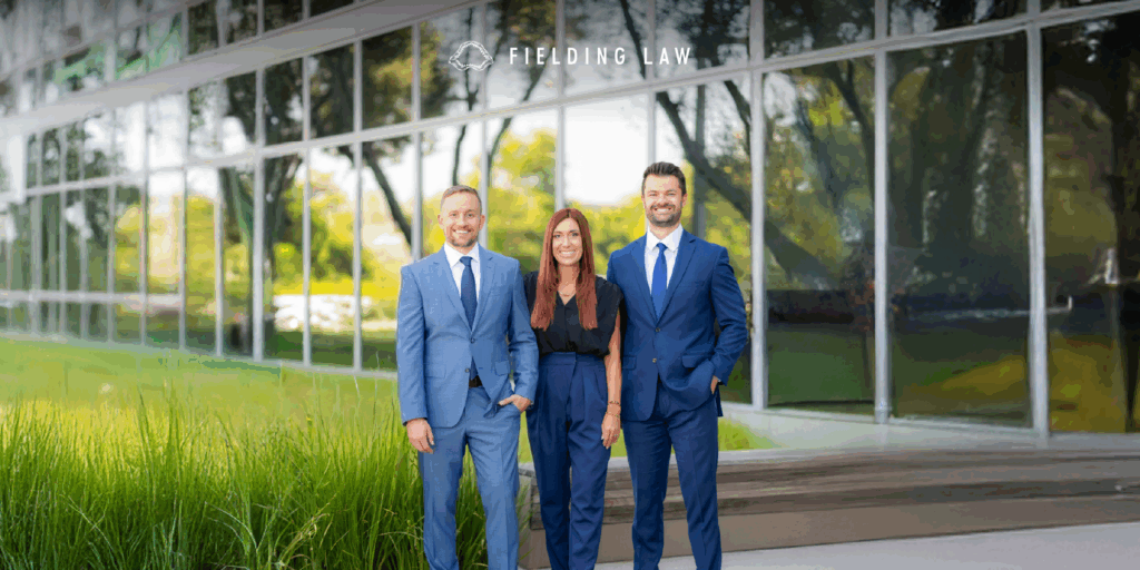 Clark Fielding, Savonnah Saumers, and Ryan Cooper. Leaders of Fielding Law a California injury law firm