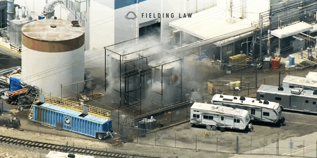 Garden Grove aerospace facility chemical tank spewing