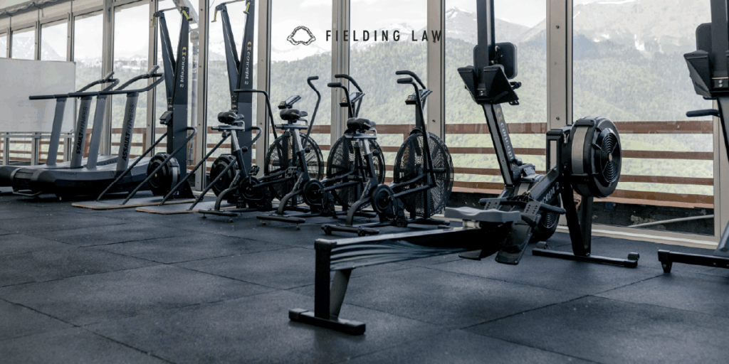 Gym with lots of windows over looking a mountain