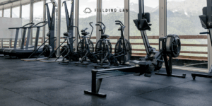 Gym with lots of windows over looking a mountain
