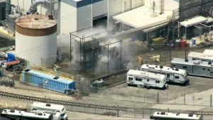 Garden Grove aerospace facility chemical tank spewing