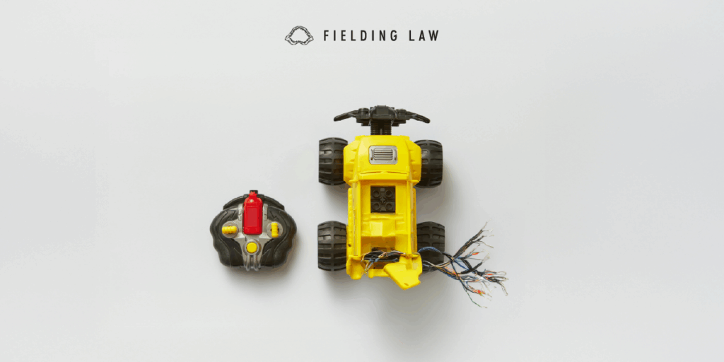 broken yellow car